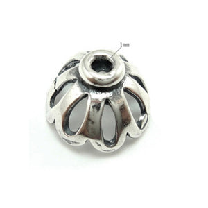 Tear Drop Bead Cap in Antique Sterling Silver 12.4mm