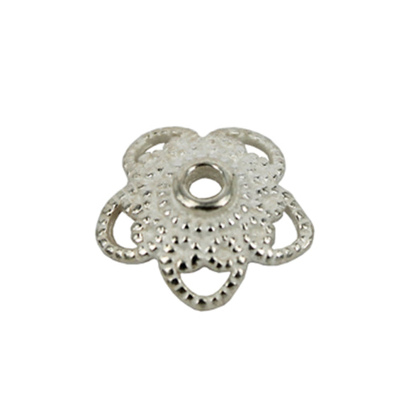 Flower Bead Cap in Sterling Silver 11.7mm