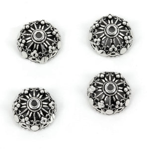 Bali-Style Bead Cap in Sterling Silver 10mm