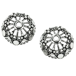 Bali-Style Bead Cap in Sterling Silver 17mm