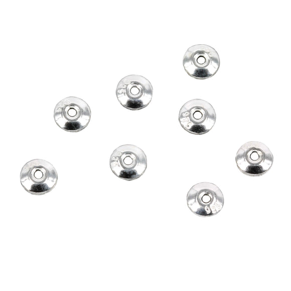 Round Bead Cap with Inset Hole in Sterling Silver 4mm