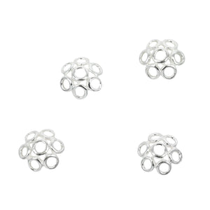 Ring Flower Bead Cap in Sterling Silver 7mm