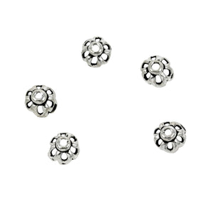 Open Flower Bead Cap in Sterling Silver 5mm