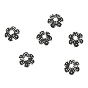 Bali-Style Flower Bead Cap in Sterling Silver 7mm