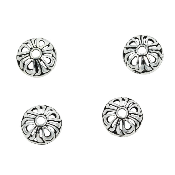 Open Flower Bead Cap in Sterling Silver 9mm