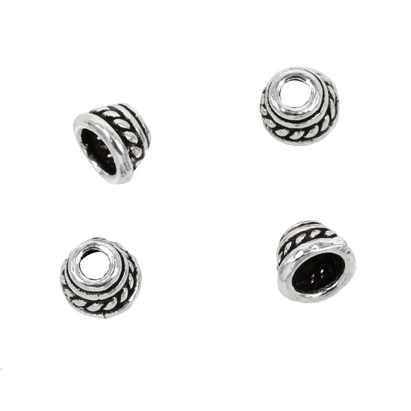 Bali-Style Twisty Wire Bead Cap in Sterling Silver 6mm