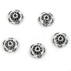 Open Patterned Scalloped Bead Cap in Sterling Silver 9mm