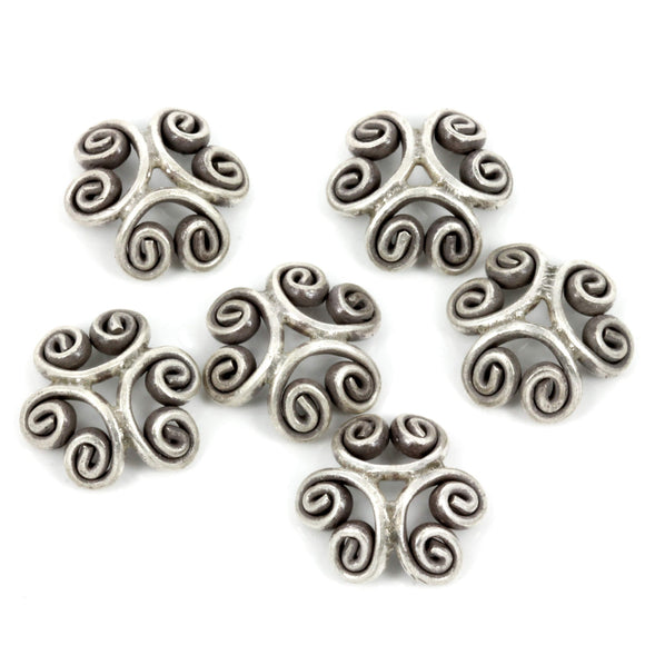 Curlicues Bead Cap in Sterling Silver 12mm