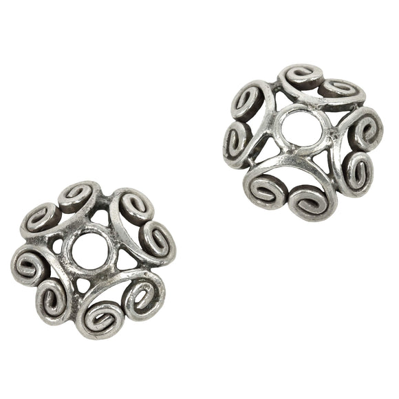 Curlicues Bead Cap in Sterling Silver 16mm