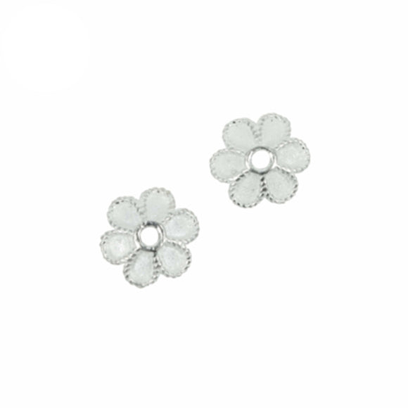 Classic Flower Bead Cap in Sterling Silver 8mm