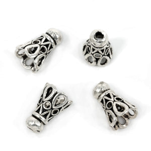 Decorative Open Shuttle End Cap in Sterling Silver 11x8mm