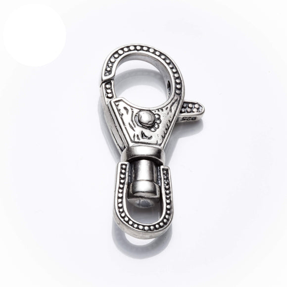 Fancy Swivel Lobster Clasp in Sterling Silver 33.4x16.1x6.2mm