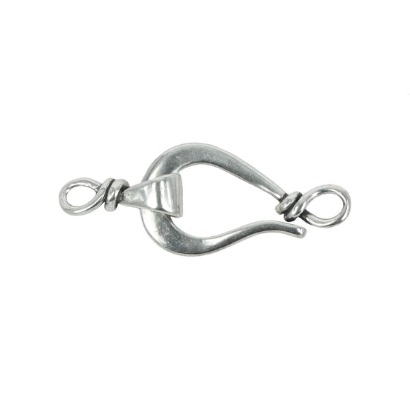 Hook & Eye Clasp in Sterling Silver 11x28mm