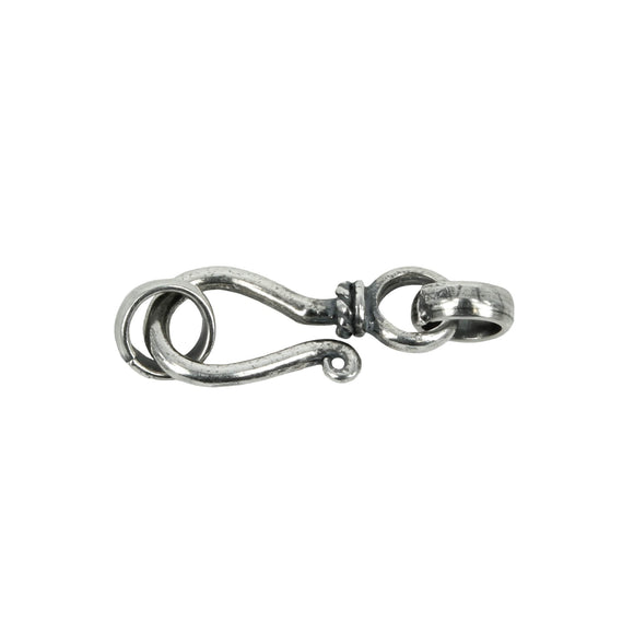 Hook & Eye Clasp in Sterling Silver 8x24mm