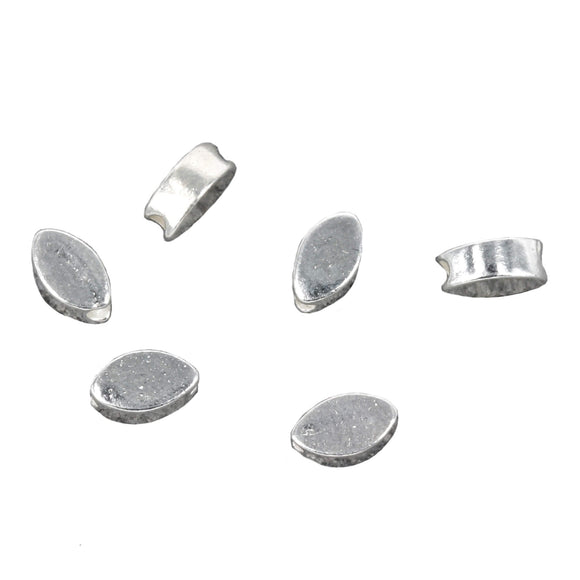 Flattened Oval Bead in Sterling Silver 6x4x3mm Hole Diameter 1.2mm