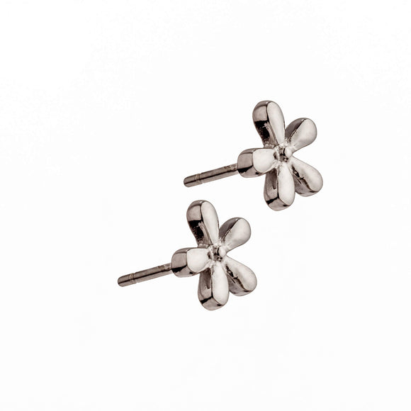 Flower Ear Studs in Sterling Silver 7.8x8.3mm