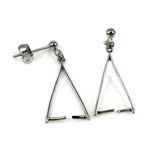 Ear Studs with Pinch Bail Mounting in Sterling Silver