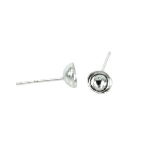 Round Ear Studs in Sterling Silver 6mm