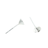 Round Stone Ear Studs in Sterling Silver