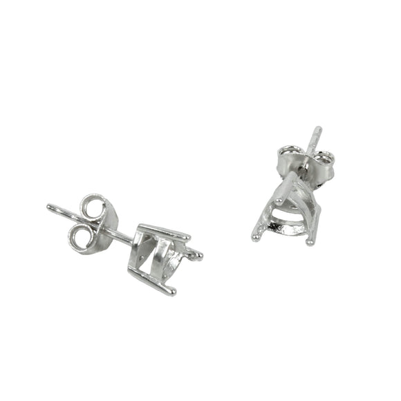 Trillium Basket Ear Studs in Sterling Silver 5x5mm