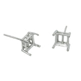 Square Basket Ear Studs in Sterling Silver