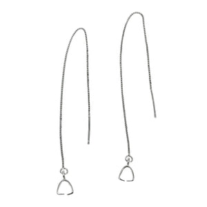 Ear Posts Threaders with Chain and Pinch Bail in Sterling Silver 4" (101.6mm)