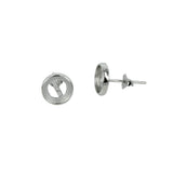 Ear Studs Earrings Pearl Settings with Round Cup and Peg Mounting in Sterling Silver - Various Sizes