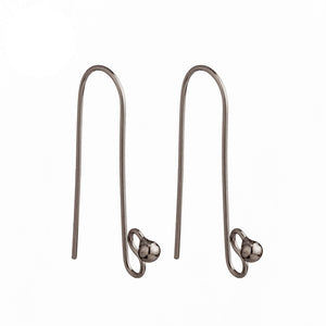 Ear Wires with "S" Design Ball Loop in Sterling Silver 16x28mm 21 Gauge