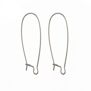 Ear Wires with Kidney Shape in Sterling Silver 14x31.9mm 23 Gauge