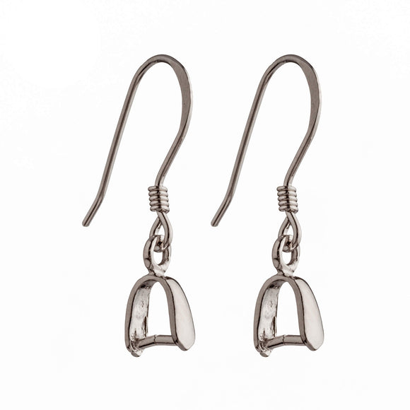 Ear Wires with Pinch Bail in Sterling Silver 23 Gauge