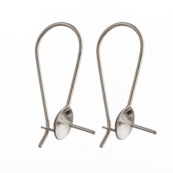 Ear Wires with Cup and Peg Mounting in Sterling Silver 20 Gauge