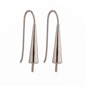 Ear Wires with Cup and Peg Mounting in Sterling Silver 20 Gauge