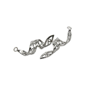 Twisted Ear Cuff Earrings in Sterling Silver 46.7mm 22 Gauge