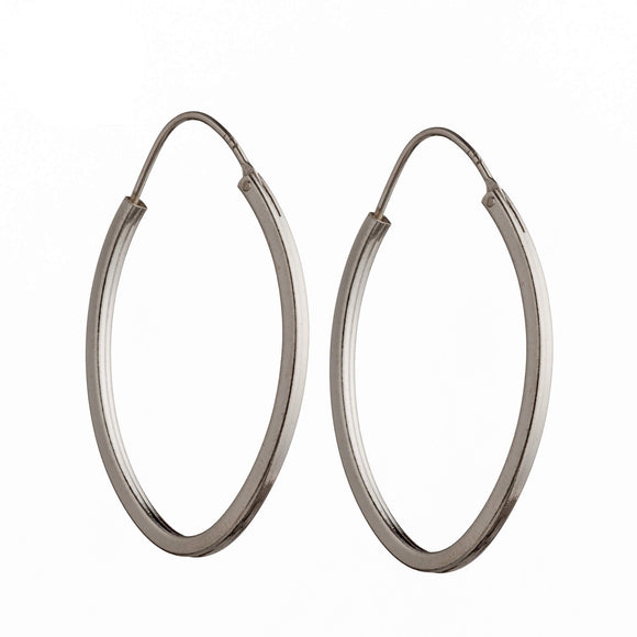 Hoop Earrings in Sterling Silver 41x27mm