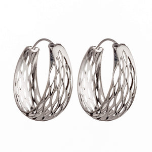 Hoop Earrings in Sterling Silver 32x13mm