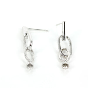 Ear Posts with Rings and Cup and Peg Mounting in Sterling Silver