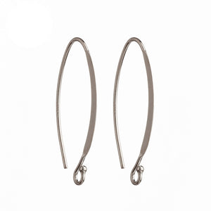 Marquise Ear Wires in Sterling Silver 30.3x13mm