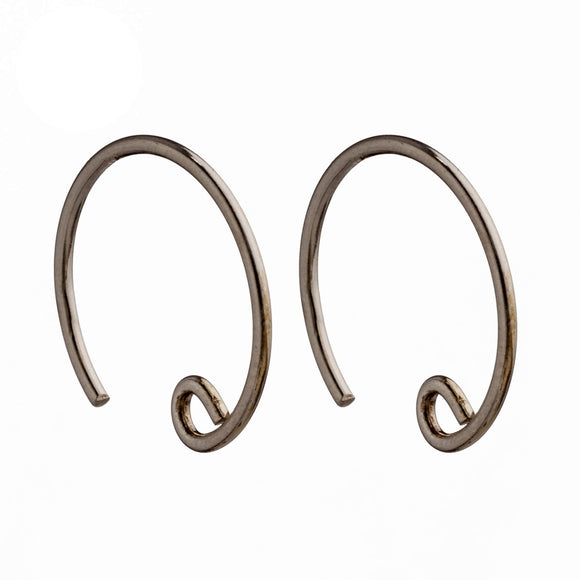 Ear Wires with Inner Loop in Sterling Silver 14.9x15.4mm 20 Gauge