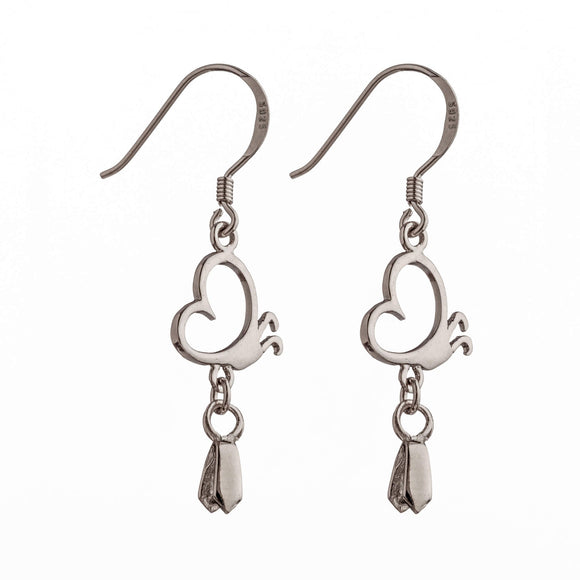 Ear Wires with Earring Component and Pinch Bail in Sterling Silver