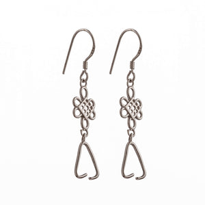 Ear Wires with Earring Component and Pinch Bail in Sterling Silver