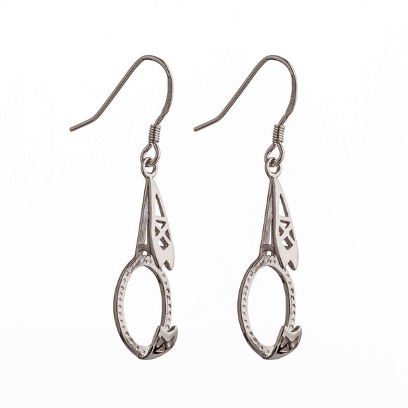 Ear Wires with Earring Components and Oval Mounting in Sterling Silver 9x13mm