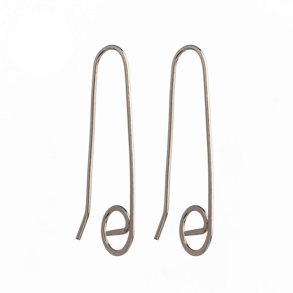 Ear Wires with Inner Loop in Sterling Silver 36x18mm