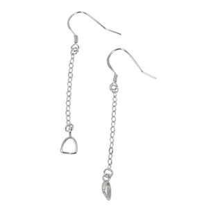 Ear Wires with 1" Chain and Pinch Bail in Sterling Silver 4.5mm