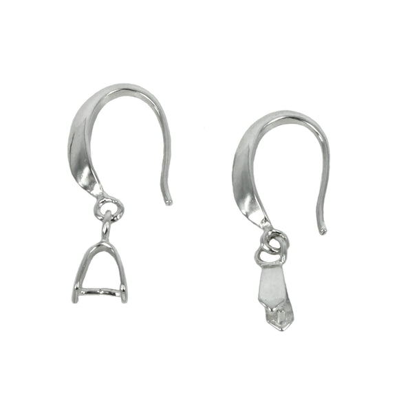 Ear Wires with Pinch Bail in Sterling Silver 4mm