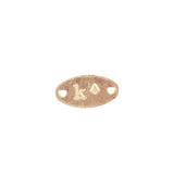 18Kt Gold Oval Jewelry Tag Stamped "K"