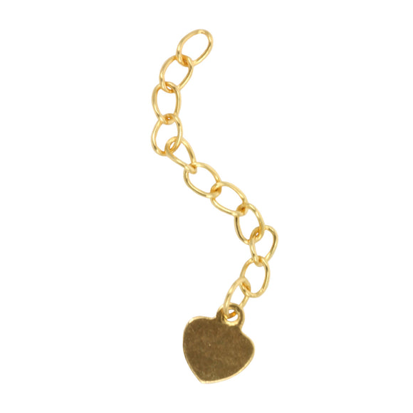 18Kt Gold Extension Chains with Tag 30mm long, 1.8mm curb chain