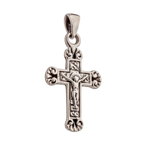 Cross Charm in Sterling Silver 38x18.4x2.1mm