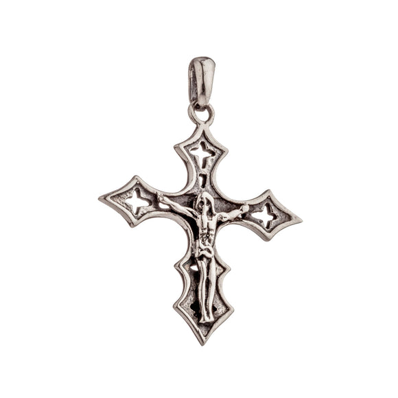 Cross Charm in Sterling Silver 34x25.1x2.8mm