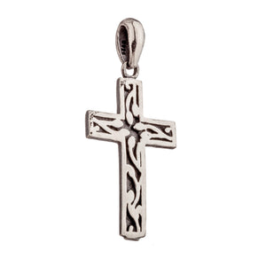 Cross Charm in Sterling Silver 35.4x16.8x1.4mm