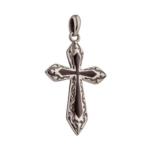 Cross Charm in Sterling Silver 47.2x25.1x2.5mm